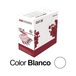 Bobina de Cable UTP 305 Metros / Cat5E (24 AWG) / Color Blanco / PVC (CM) / Uso en Interior / 100% Cobre / Aplicaciones de CCTV y Redes de Datos