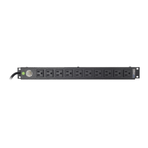 Multicontacto Horizontal (PDU) de 10 Contactos (NEMA 5-15R) Rack 19" 1UR. Voltaje Entrada/Salida: 120Vca/15A
